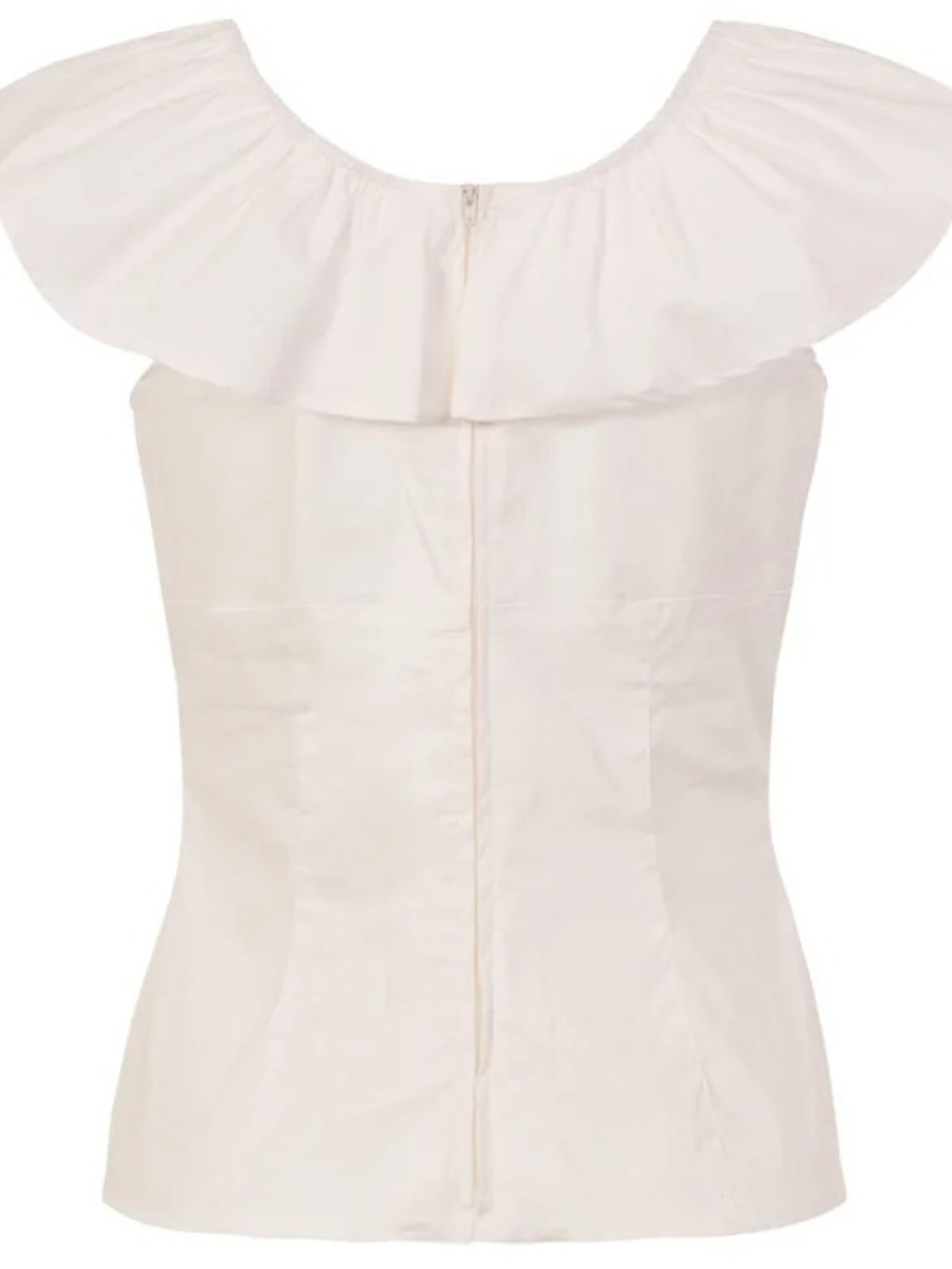 Hell Bunny White Off-Shoulder Ruffle Top - Picture 5 of 6